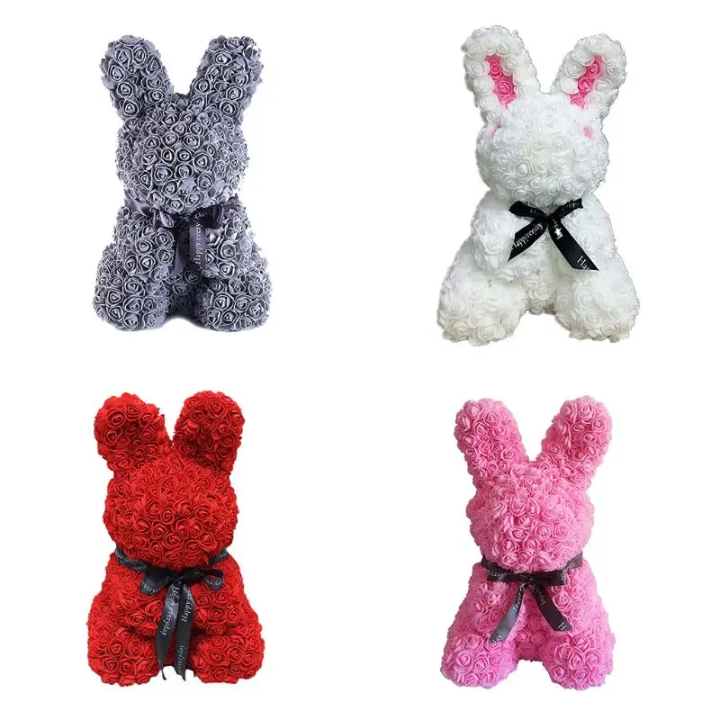 

Foam Rose Flower Cute Rabbit Doll Wedding Home Decorations Birthday Valentine's Day Gift
