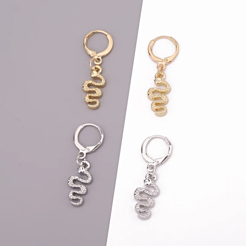

1Pair Gothic Punk Gold Silver Snake Hoop Earrings New European Personality Women Cute Animals Small Circle Earring Jewelry E239