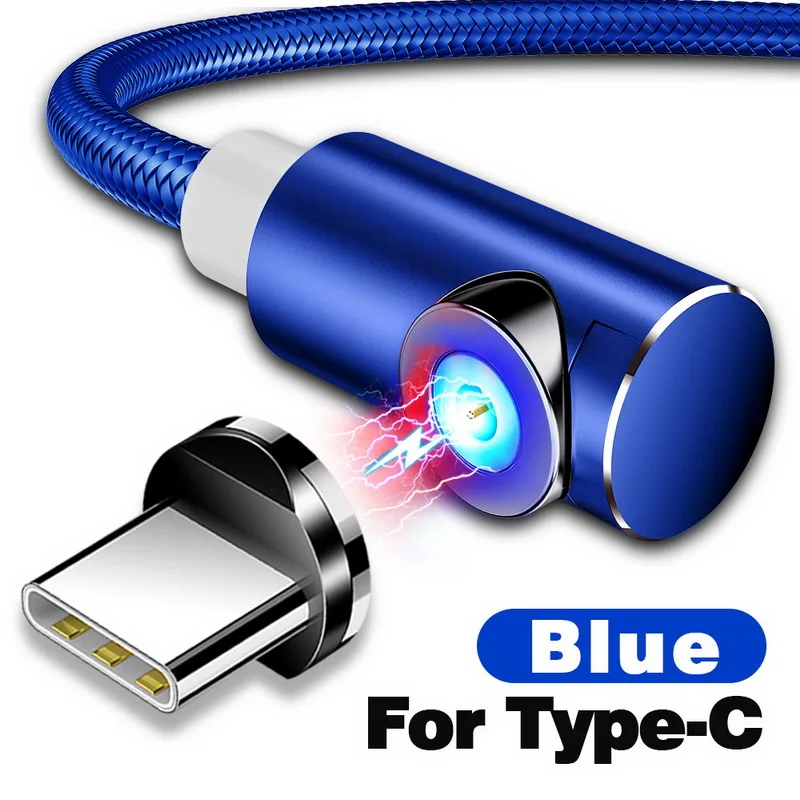 For Type C Blue INIU 2 м Магнитный кабель Micro Тип usb C Зарядное устройство для зарядки для iPhone XS X XR 8 7 samsung S8 магнит Android телефонный кабель Шнур - Цвет: For Type C Blue