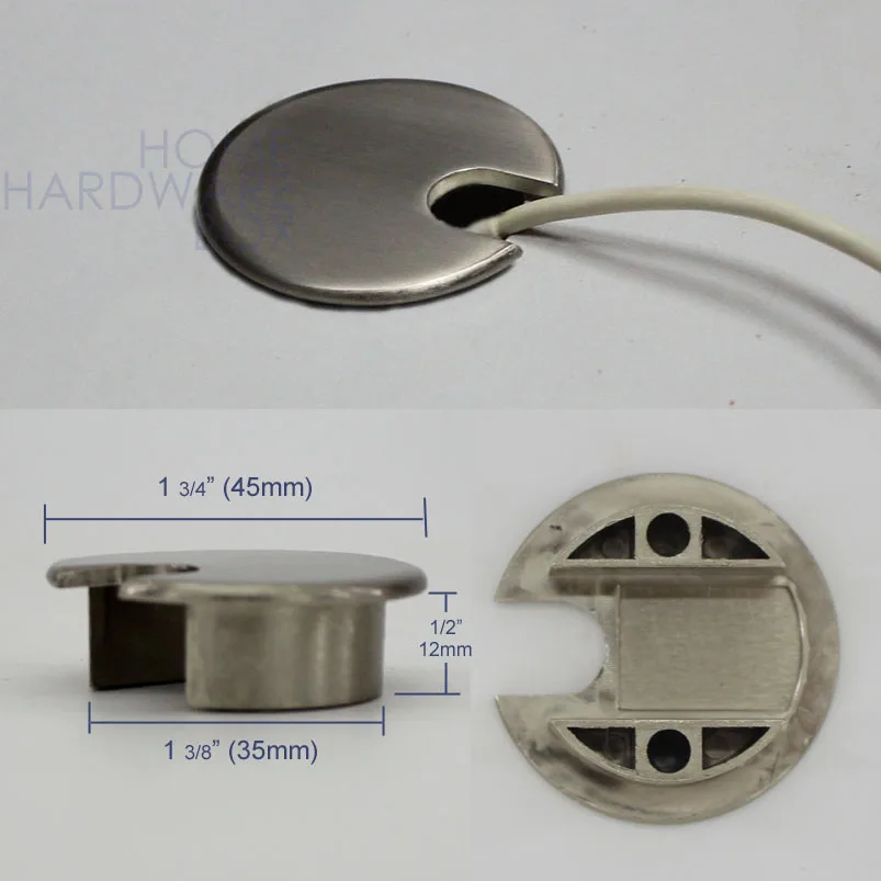 Хромированный металл регистрации прокладка провода Топ компьютерный стол 35 мм бюро провода отверстие крышки