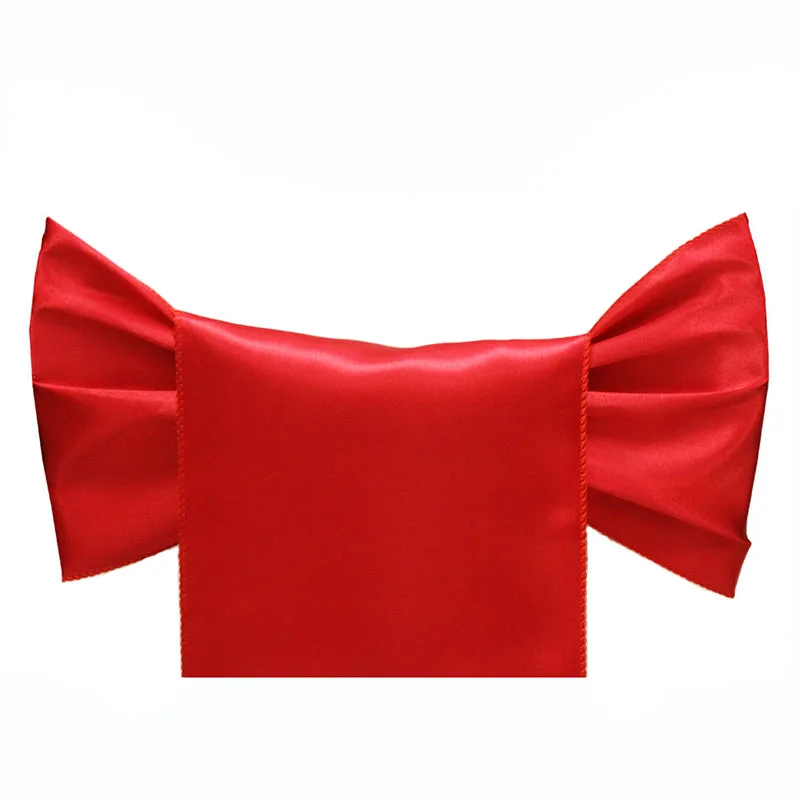 

100pcs Factory Direct Sale High Quality RED Chair Sash For Weddings Events &Party Decoration