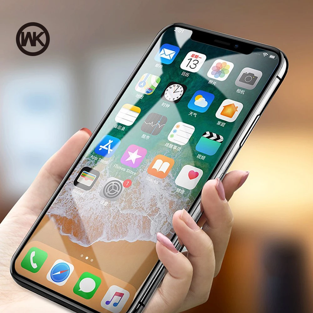WK дизайнерская Защита экрана для iPhone X XS MAX 8 7 6 6S Plus закаленное стекло 9H 5D изогнутое