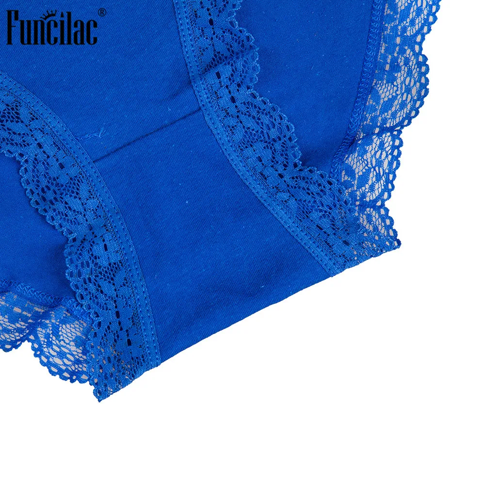 FUNCILAC женские сексуальные хлопковые трусы с бантом кружевное нижнее белье мягкие
