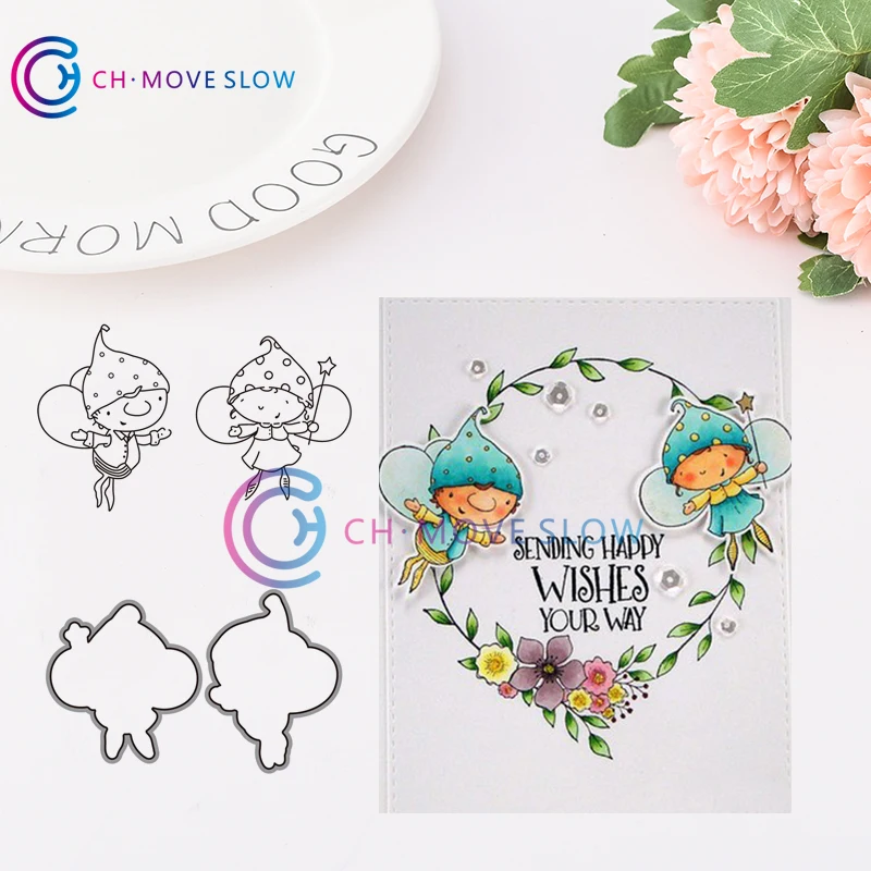 

CH Boy Fairy Metal Cutting Dies and stamps DIY Scrapbooking Card Stencil Paper Craft Handmade Album Handbook Home Decor