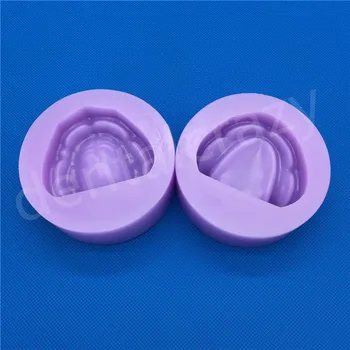 

Dental Plaster Model Mold of Edentulous Jaw Base Silicon Complete Block-purple Dental Supplies 2pcs/set