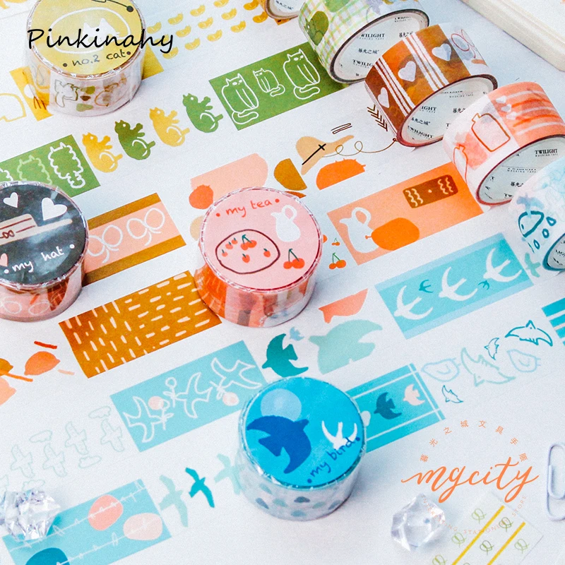 

Creative Cartoon Animals Collage Serise Bullet Journal Washi Tape Adhesive Tape DIY Scrapbooking Sticker Label Masking Tape JD65