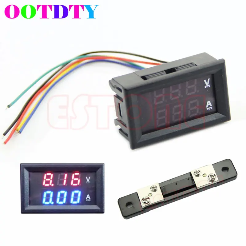 

2017 Dual LED Digital Voltmeter Ammeter Amp Volt Meter DC 100V 50A + Current Shunt MAR18