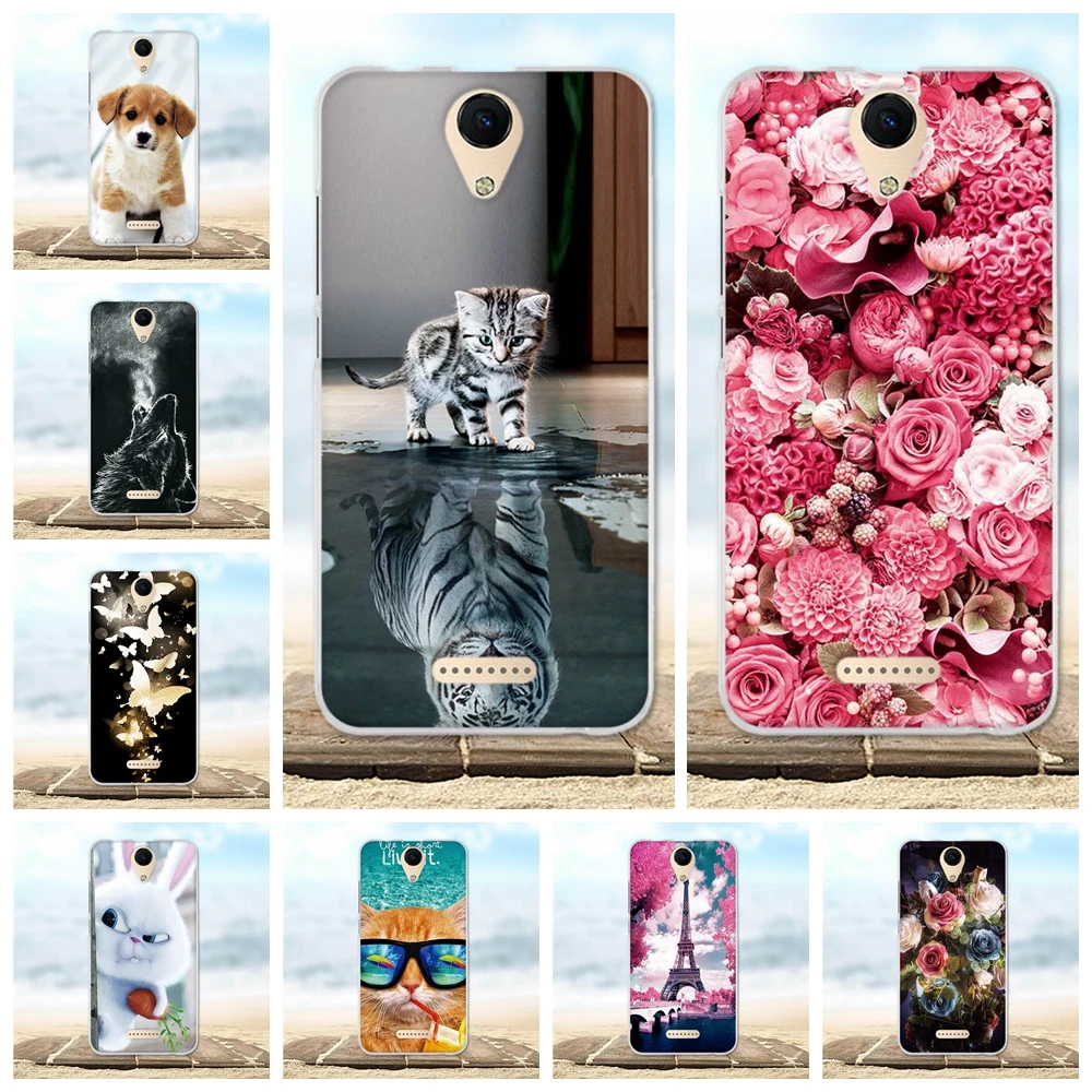

For Case BQ BQ-5044 Strike LTE Silicone TPU Back Cover Painted Protective Cat Animal 3D For BQ 5044 BQ5044 5.0 inch Phone Cases