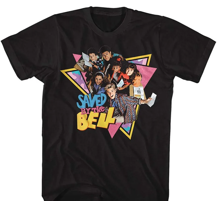 

Saved By The Bell Mens Group Triangles T Shirt Men Tee Shirt Tops Short Sleeve Cotton Fitness T-shirts Plus Size