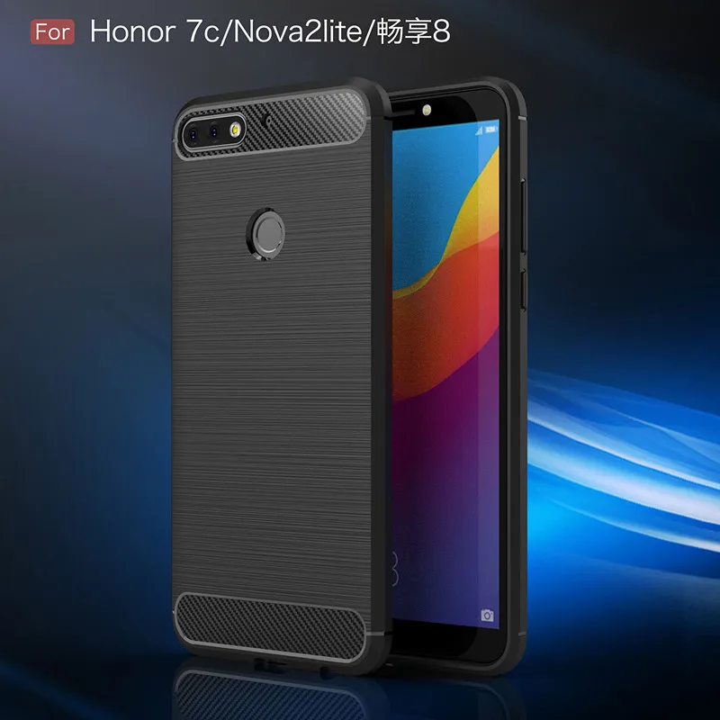 Чехол для мобильного телефона Honor 7C Nova 2 lite Hua Wei из углеродного волокна технология