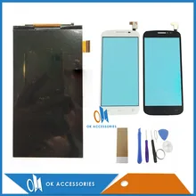 Écran tactile LCD pour Alcatel One Touch POP C7 OT7040 7040E 7041D 7040A, 5.0 pouces, noir et blanc=