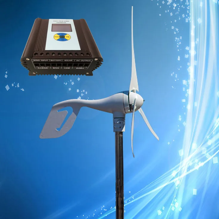 400W 24V Wind Turbine Power Generator + 700W Solar Hybrid Controller (400W 300W Solar) LCD Display | Обустройство дома