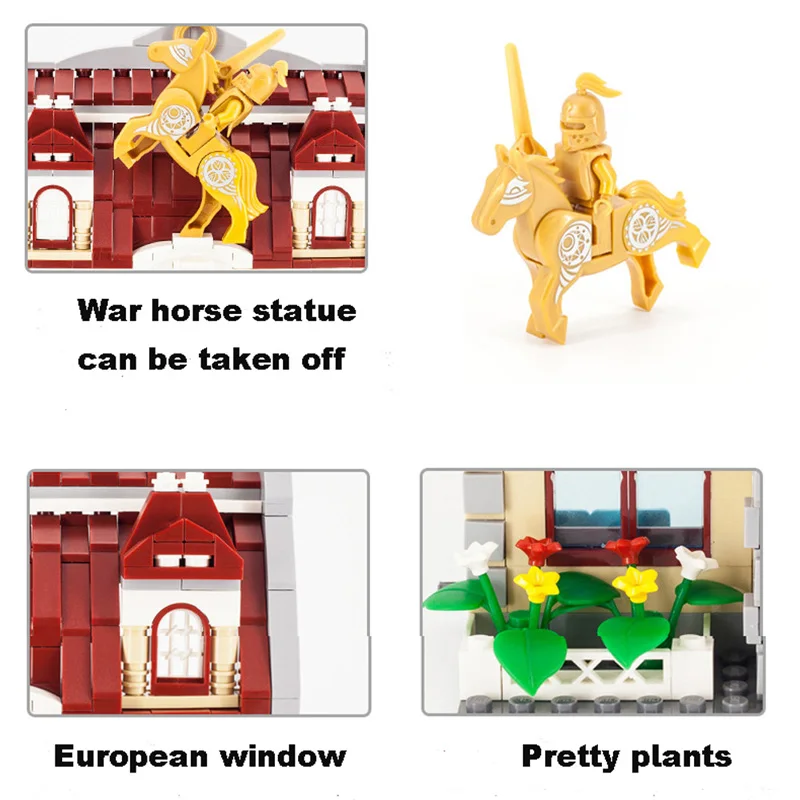 ENLIGHTEN 1130 742 шт Строительные блоки для ратуши DIY 3D сборочные кирпичи обучающие