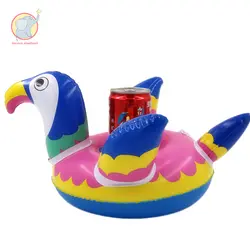 Мини надувной цветок Фламинго coaster/Золотая Пегас coaster/Попугай coaster Кубка вечерние напитка держатель пляж игрушки
