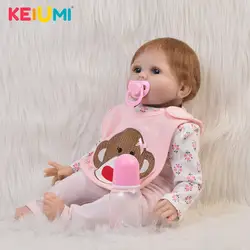 Лидер продаж 22' кукла с улыбкой Reborn Baby Toy Мягкие силиконовые винил новорожденных тканевые куклы модные детские 2018 на день рождения Best