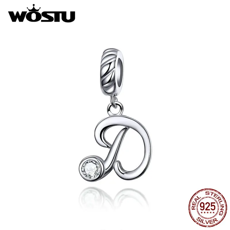 925 Sterling Silver Dangle Sterling Silver Initial Charms For