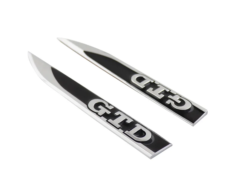 

2 pcs Chrome Black GTD for Golf R32 Wing Side Fender Emblem Badge Sticker