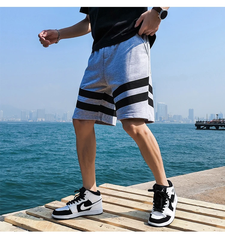 Летние штаны до колена для мужчин большой размеры 3xl 4xl 5xl черный, серый цвет
