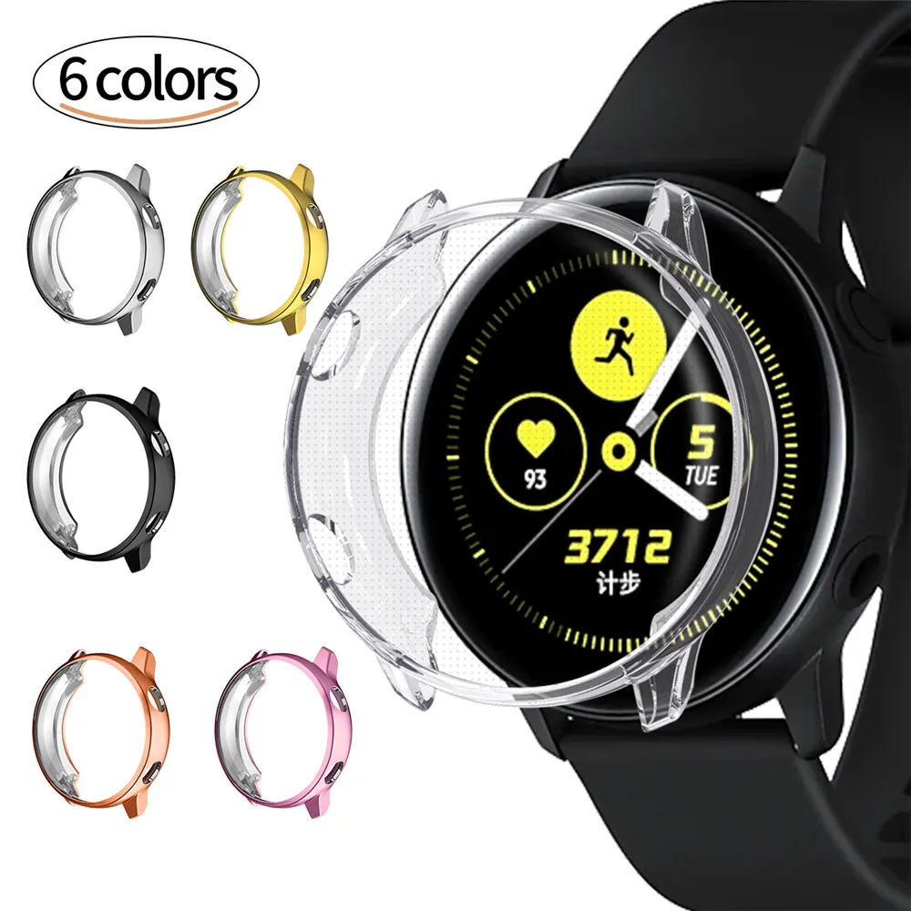 Мягкий защитный чехол для samsung Galaxy Watch Active SM-R500 тонкий TPU полная защита Корпус рамка аксессуары для бампера