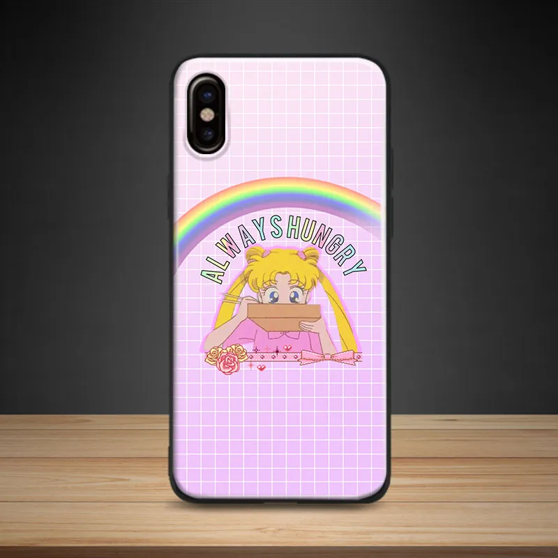 

Sailor Moon Pastel anime cute girls Soft Silicone Phone Case Cover For Apple iPhone 5 5s Se 6 6s 7 8 Plus X XR XS MAX