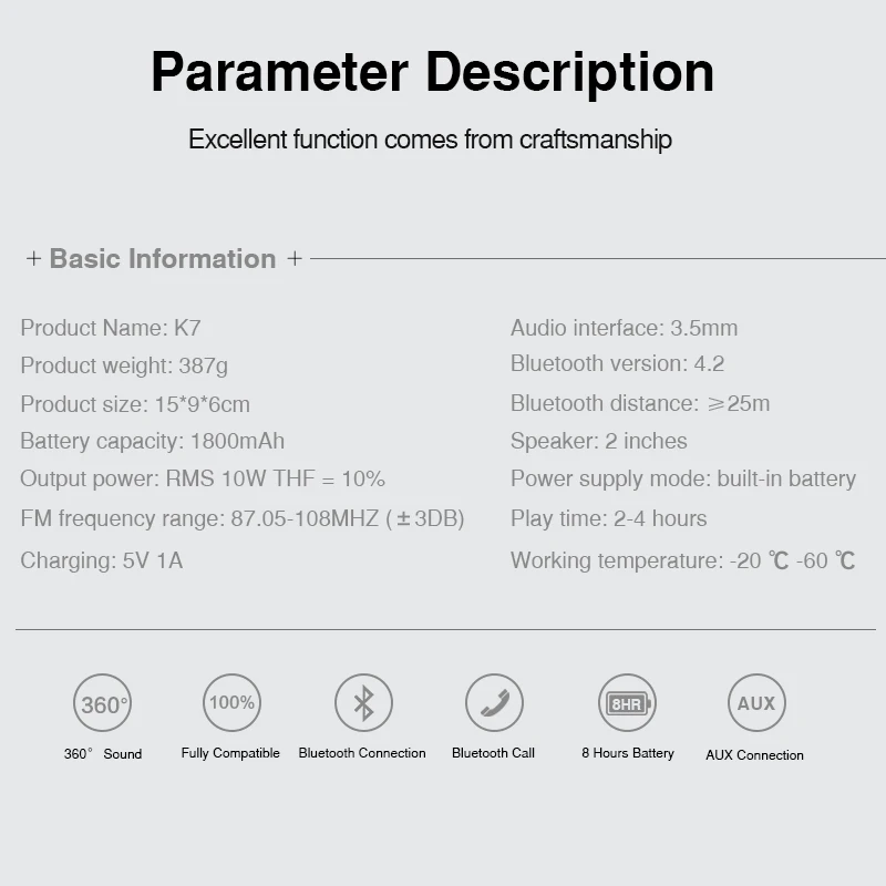 Беспроводная колонка NFC сенсорная Bluetooth Колонка для телефона с микрофоном
