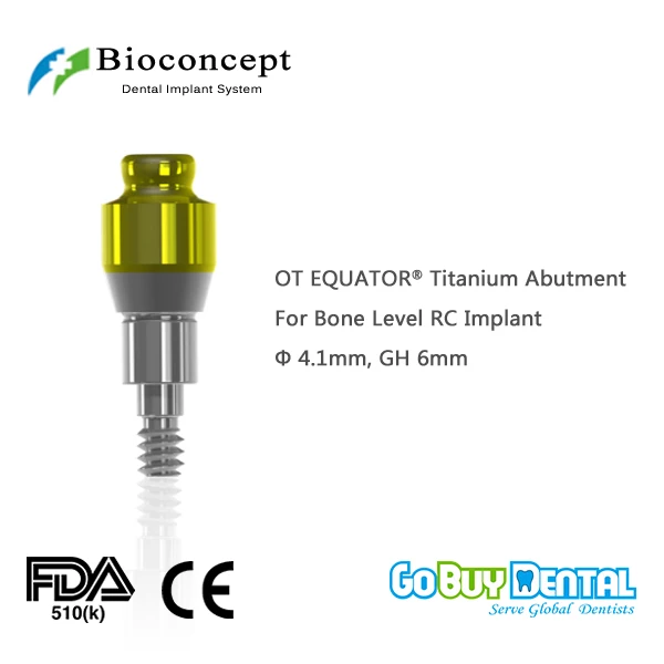 OT EQUATOR Titanium Abutment, D4.1mm, GH 6mm, for Staumann Bone Level RC Implant 134260-1 t bone burnett t bone burnett