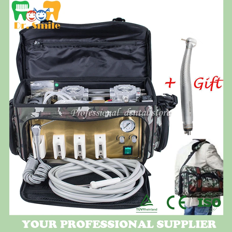 

Portable Dental Turbine Unit Air Compressor Suction 3 Way Syringe Bag
