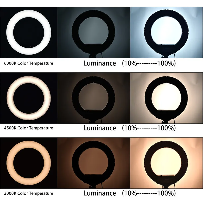  fosoto 18 inch FT-R480 Bi-color photographic lighting 3200-5800K 48W Led Ring LIght Lamp & Tripod S - 32967247180