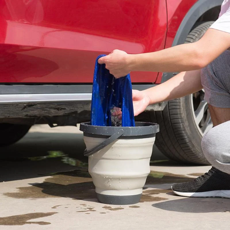 

Silicone Bucket for Fishing Promotion Foldable Bucket Car Wash Outdoor Fishing Supplies Square 8L Bathroom Kitchen Camp Bucket