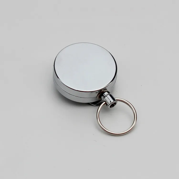 

1pcs New Arrival Metal Pull Retractable Badge Reel Key Holder ID Name Tag Card Badge Holder with Stainless Steel String