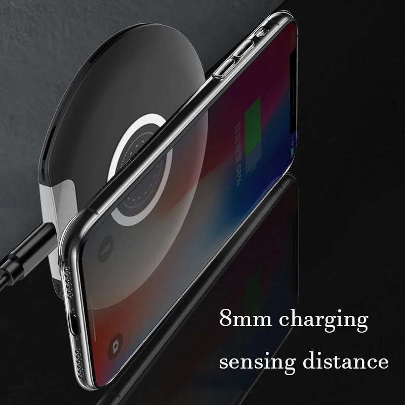 Qi 10 Вт Быстрая зарядка беспроводное зарядное устройство для iPhone 8 X XS мобильный