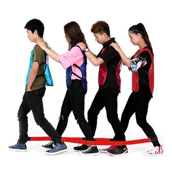 

2PCS Nylon Flexible 4-Legged Race Bands Elastic Legs Race Strap Tie Rope Outdoor Sport Family Team Cooperation Training Game Toy