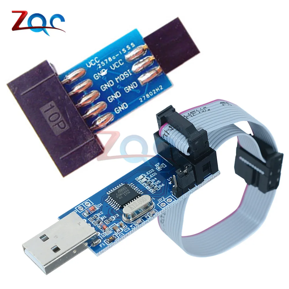 Плата адаптера с 10 контактами на стандартный 6 контактный + USB программатор USBASP