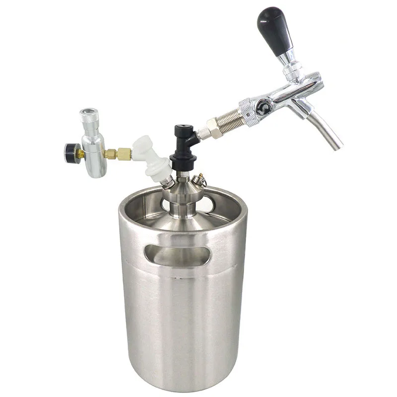 Homebrew 5L Mini Keg Growler + Mini Keg Tap Dispenser with adjustable