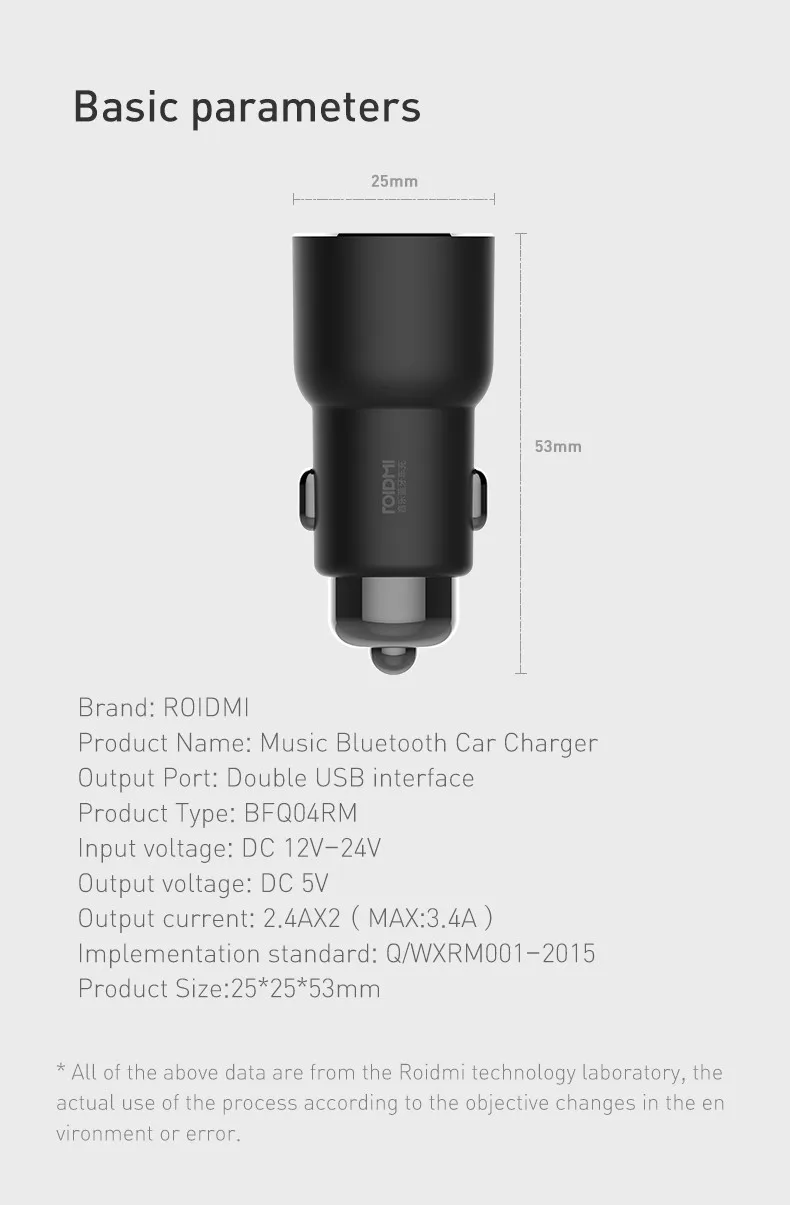 Xiaomi ROIDMI/ROIDMI 3S 5 В/3.4A FM беспроводной Bluetooth автомобильное USB зарядное устройство музыкальный плеер Smart APP для iPhone 7 5S 6 6S и Android