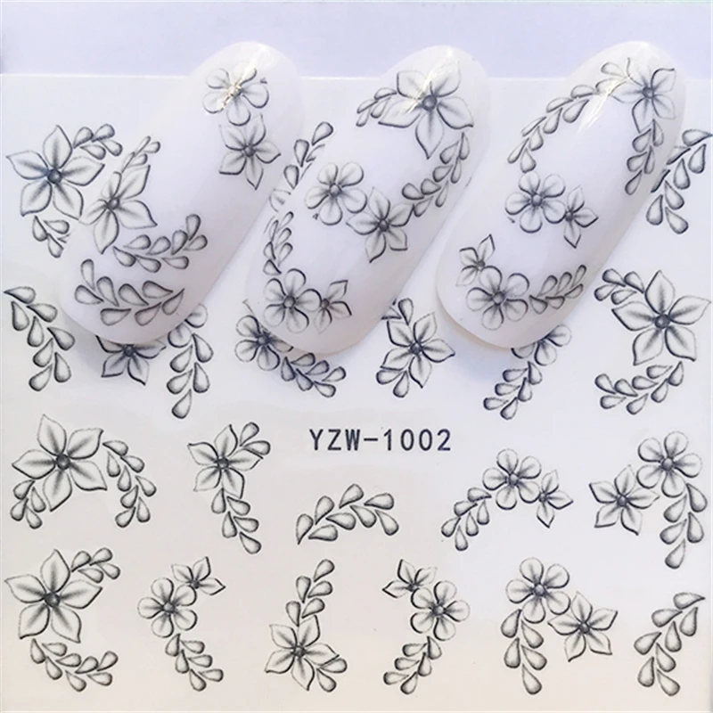 

Mixed Flower 23 Styles Water Transfer Sticker Nail Art Decals Beautiful DIY Decor Temporary Tattoos