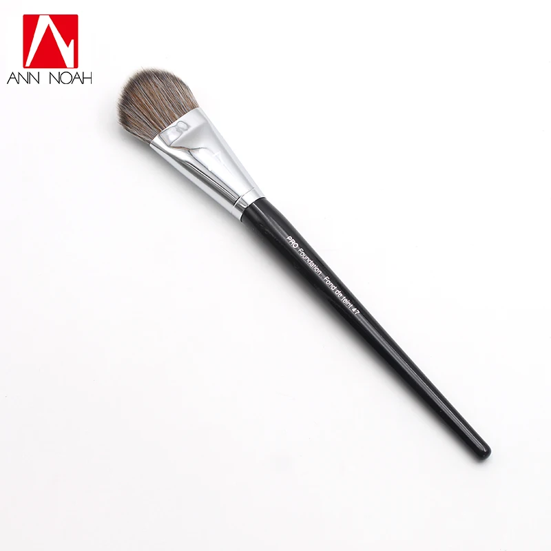 Профессиональный черной деревянной ручкой, скошенная, плоская кошка язык Форма напором до 47 Pro основа под макияж кисти