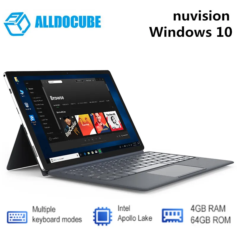 Ветвью ALLDOCUBE и nuvision 2-в-1 планшетный ПК с клавиатурой 11,6 дюймов ОС Windows 10 Intel Apollo Lake N3350 Процессор 4 Гб Оперативная память 64 Гб SSD 5.0MP