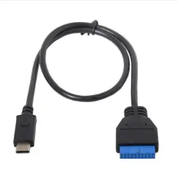 

USB 3.1 Type-C USB-C Male Single Port to USB 3.0 Motherboard 19Pin 20Pin Header Adapter Cable Converter Conncetor 50cm Black