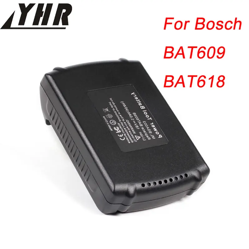 YHR 18V 5.0Ah Li ion Power Tool Battery For Bosch BAT609 BAT609B BAT618 ...