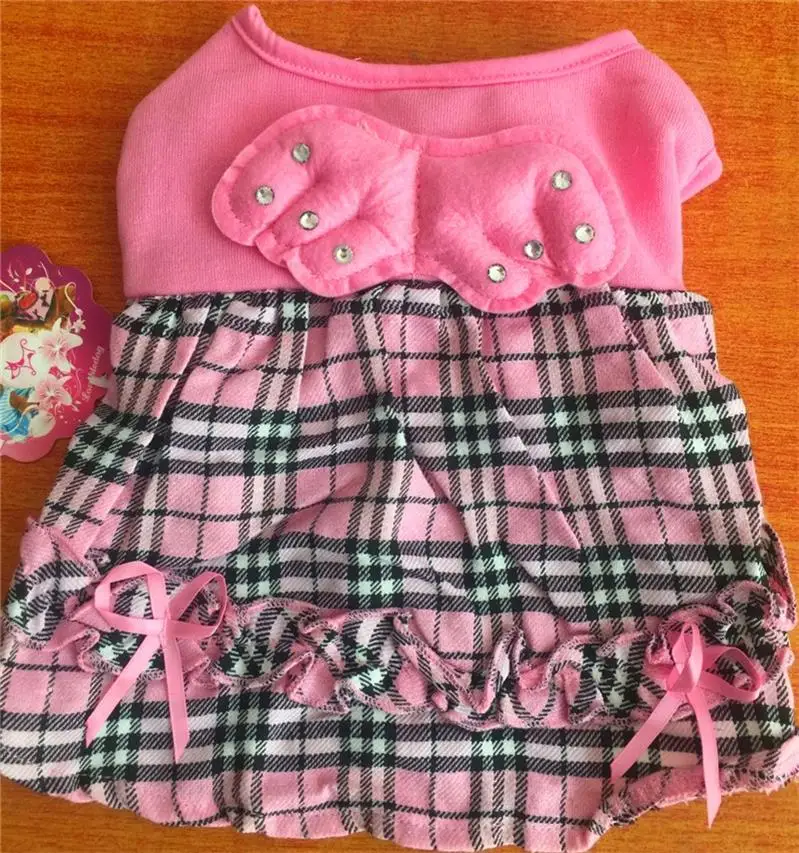 Лидер продаж одежда для домашних животных летнее платье чихуахуа юбки в клетку