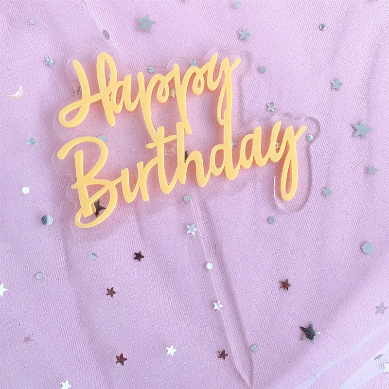 INS с днем рождения акриловый торт Топпер красочный двойной слой кекс Топпер для дня рождения торт украшения детский душ