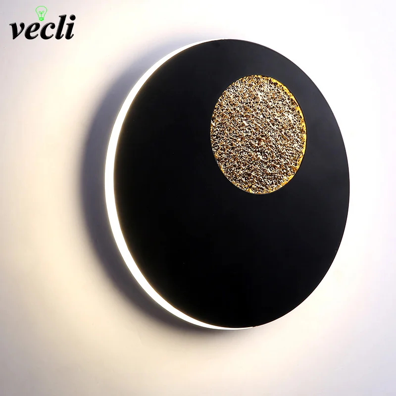 

LED Wall Lamp bedside light white Black creative wall lamp modern aisle round home deco in iron body sconce led lights Fixtures