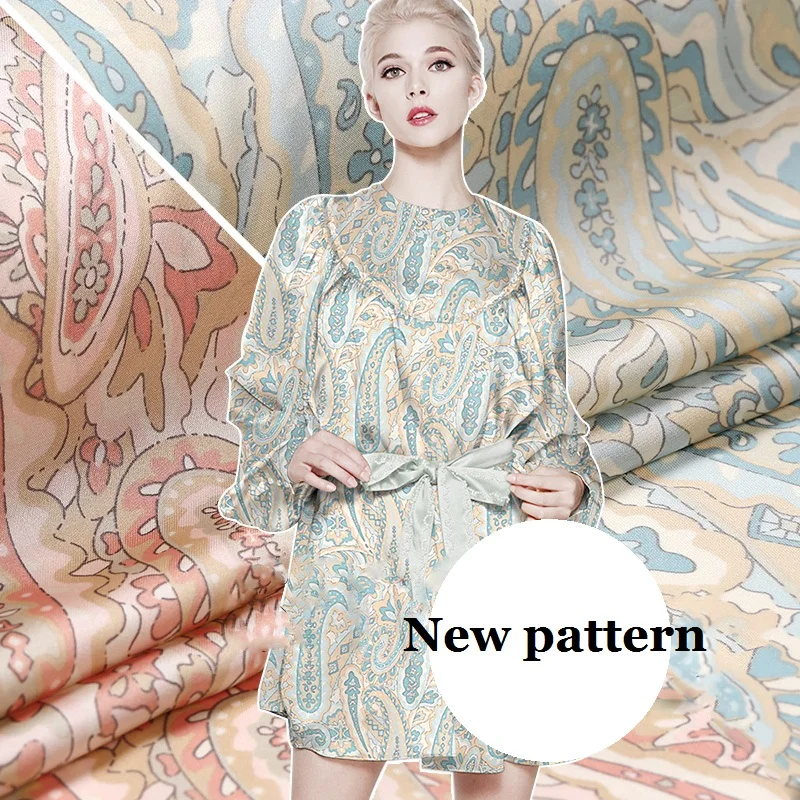 

Fresh blue powder simple natural plant fiber smooth skin regeneration glossy antistatic silk satin dress cloth