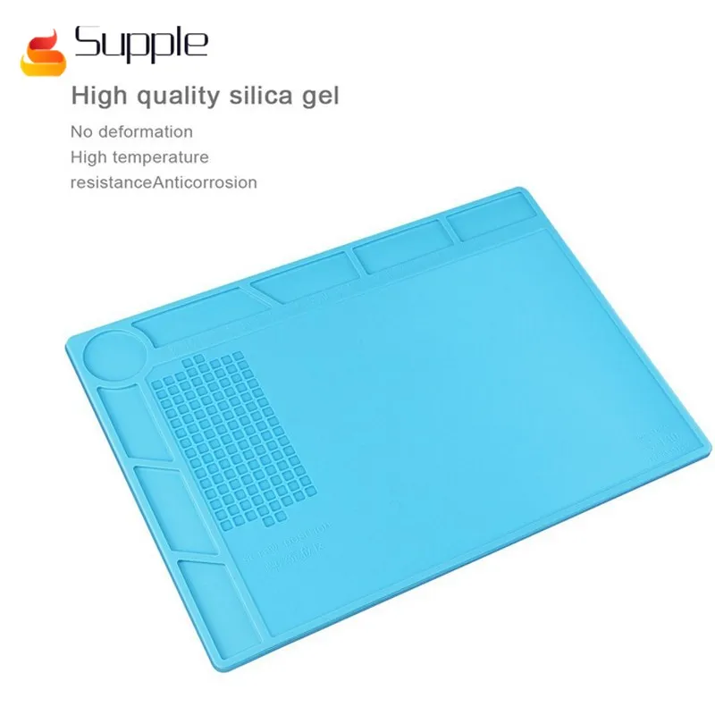 Supple Heat Insulation Silicone Repair Mat with Scale Ruler and Screw Position for Soldering
