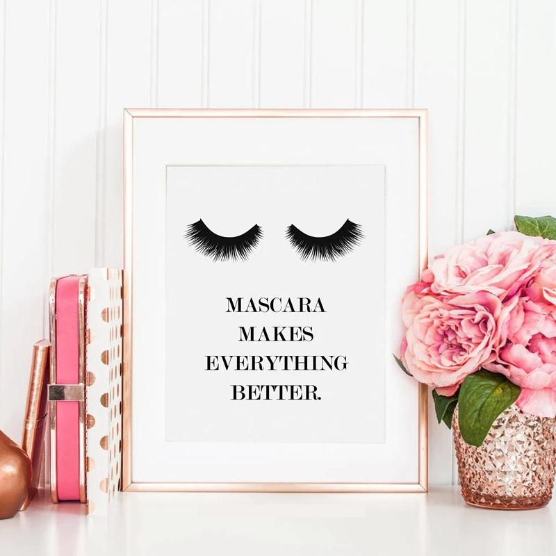 Wake Up And Makeup Quote Canvas Art Prints Beauty Decor Wake Up And Makeup Quote Canvas Art Prints Beauty Decor Painting Mascara Poster S Room In Calligraphy From Home