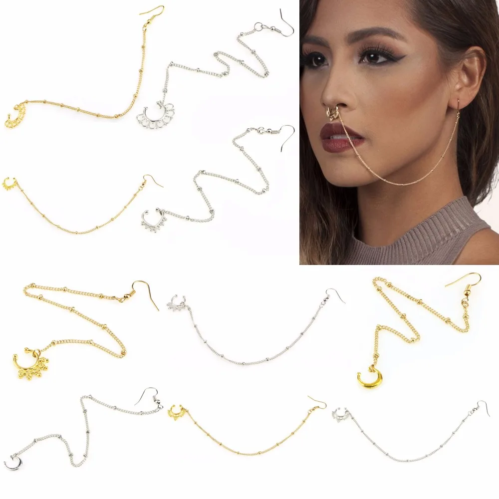 nose ring chain+
