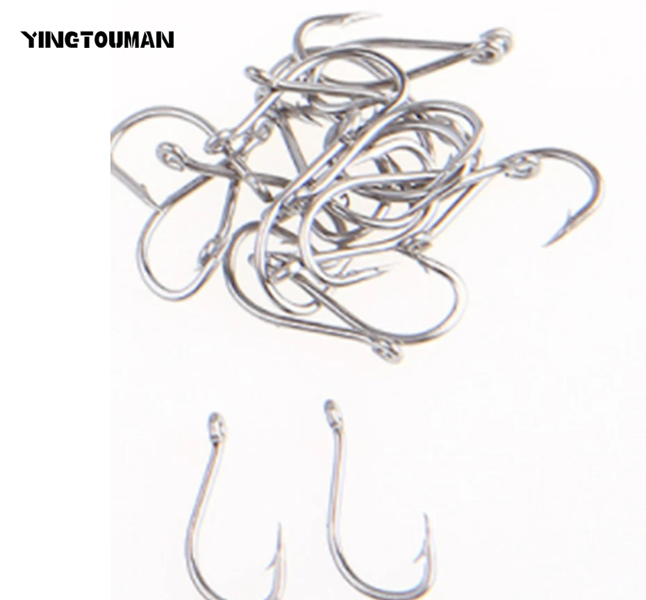 YINGTOUMAN 2 упак./лот 1/0#-6# длинная ручка трубка с кольцом Крючек для морской рыбалки крючок из нержавеющей стали с отверстием крючок Рыболовная Снасть