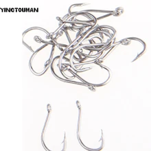 YINGTOUMAN 2 упак./лот 1/0#-6# длинная ручка трубка с кольцом Крючек для морской рыбалки крючок из нержавеющей стали с отверстием крючок Рыболовная Снасть