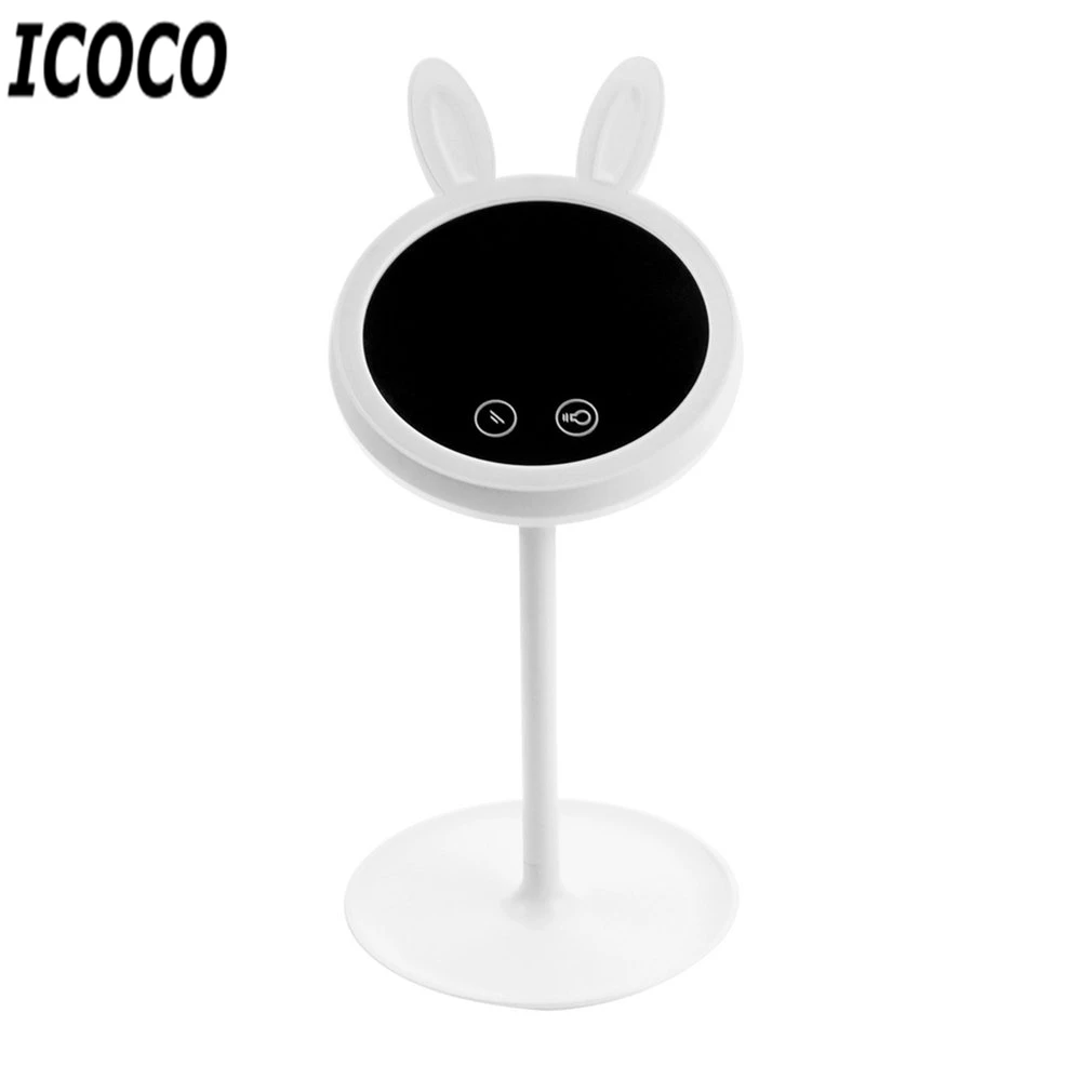 

ICOCO Table Light Mirror USB Makeup Touch Light Double Sided LED Luminous Adjustable Brightness Rabbit Desktop USB Charging